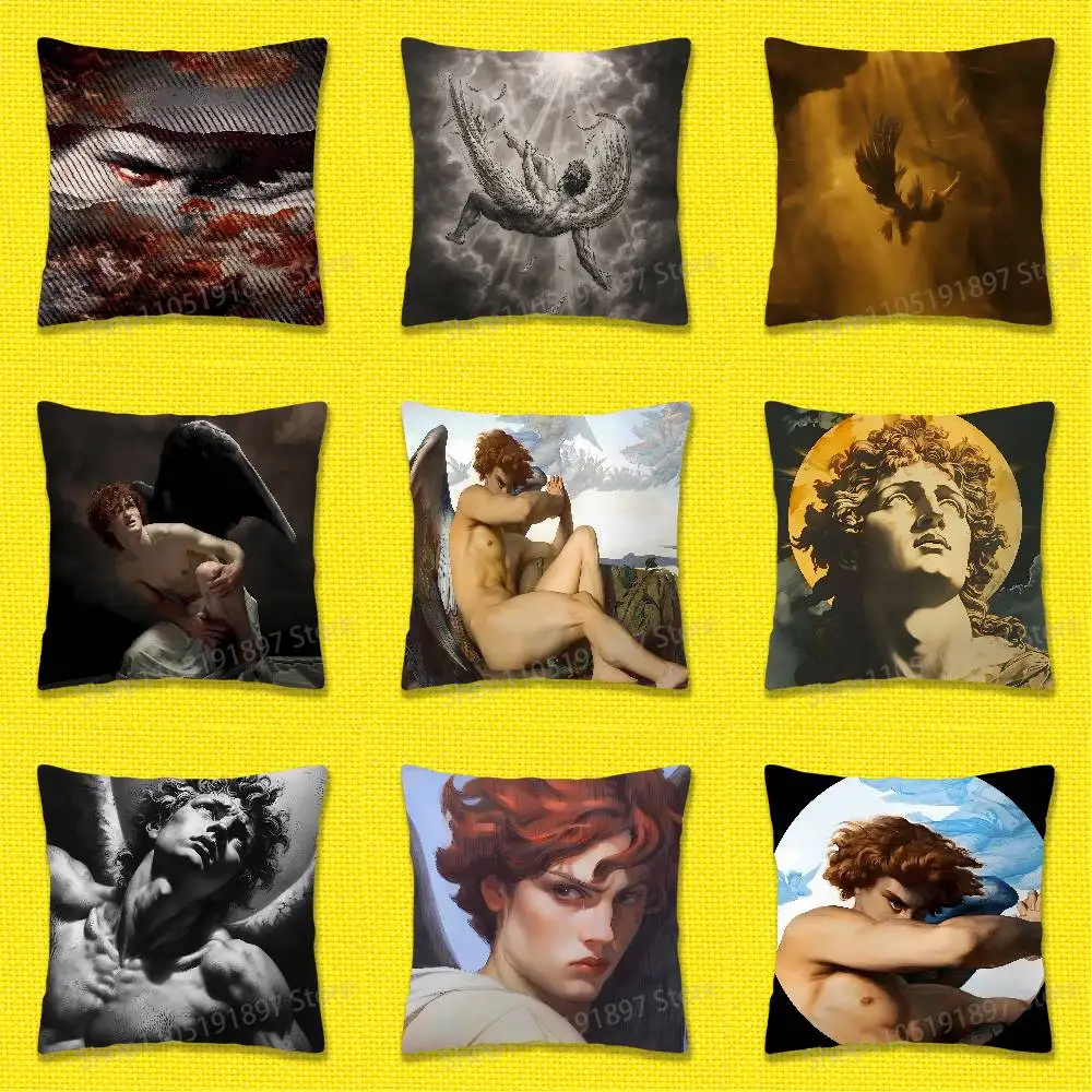

The Fallen Angel Throw Pillow Case For 55cm 30cm 50cm 45*45cm 40cm Square Chair Pillowcase Case