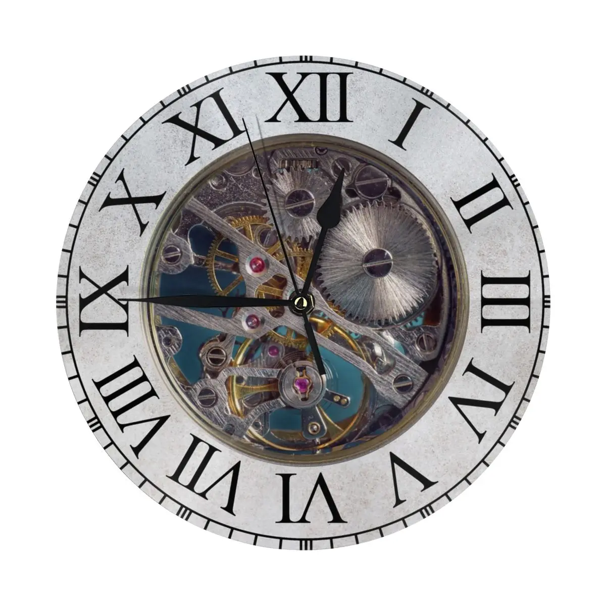 Steampunk Gears Clock Modern Simple and Wall Hung Clock for Study Bedroom Living Room Bathroom