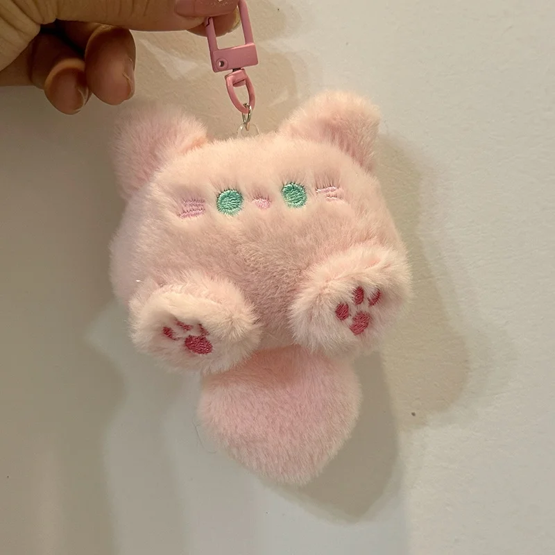 愛らしい長尾猫キーホルダーぬいぐるみ柔らかいぬいぐるみブックバッグ吊り下げ飾りかわいいリアルなぬいぐるみトレンディなベストセラー