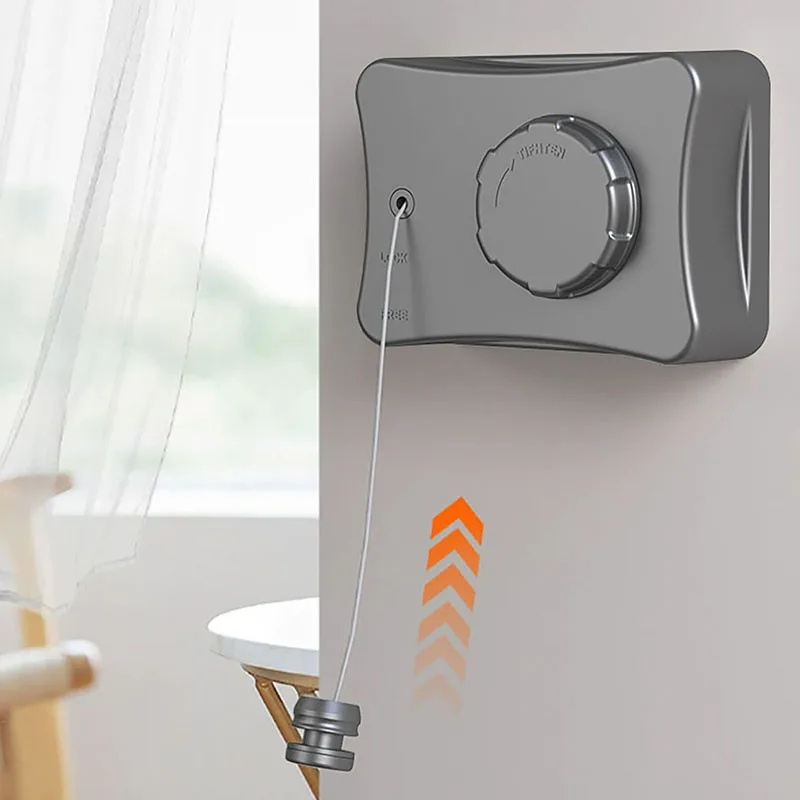 Wall Mounted Invisible Retractable Clothesline Adjustable Laundry Line Clothes Drying Hanger Storage Indoor Bathroom Accessories