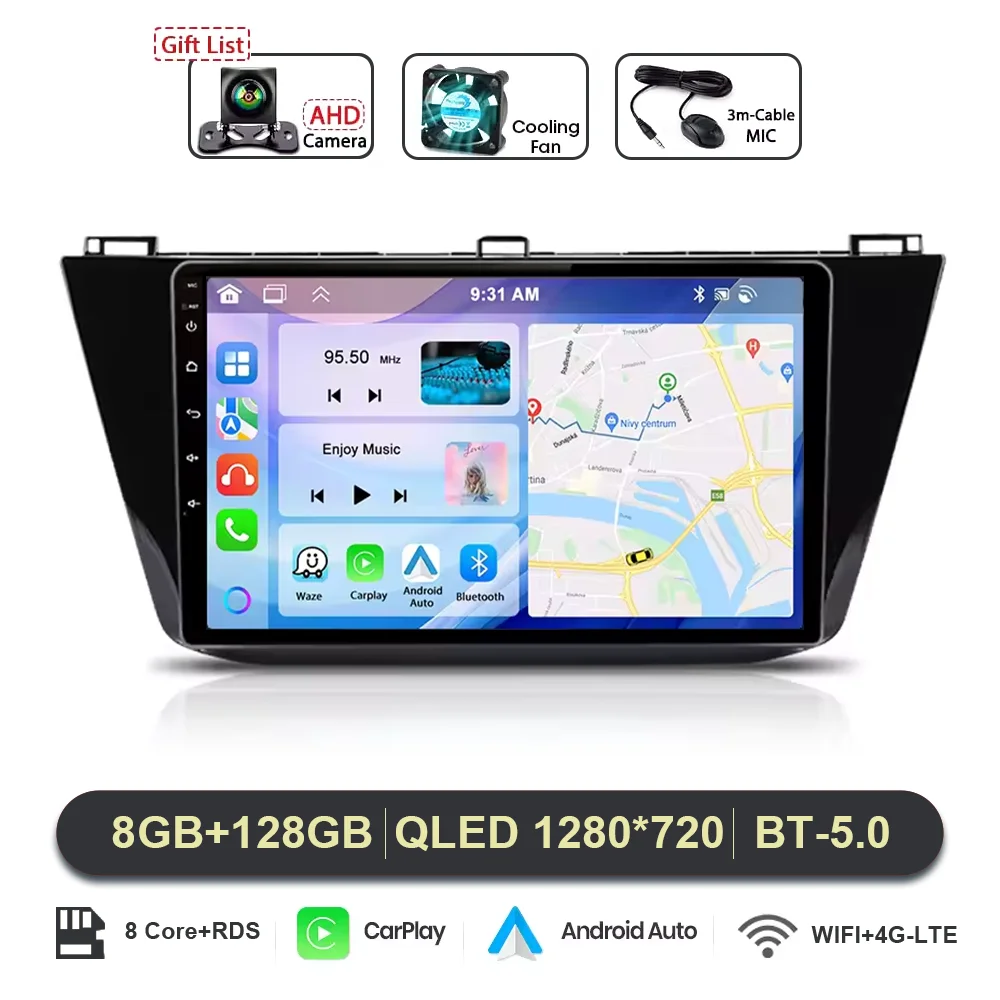 Android 15 Carplay Auto Radio Voor Volkswagen Tiguan 2 Mk 2016 2017 2018 2019 Multimedia Video Player Navigatie GPS stereo
