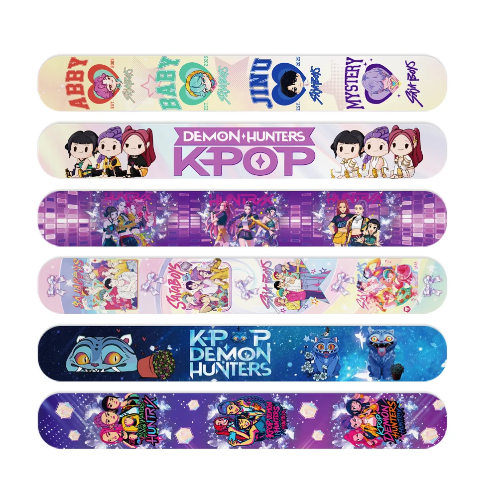 أنيمي فيلم Kpops شيطان هنتي صفعة أساور هدايا الحفلات Kpops الشياطين حفلة عيد ميلاد الديكور أسورة يد هدايا الحفلات