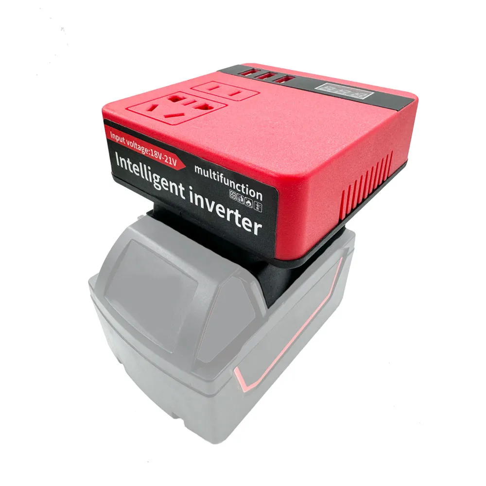 Imagem -05 - Inversor de Energia Portátil para Milwaukee 18v Li-ion Battery Dc18v to Ac110120v Adaptador de Carregador Bateria com Exibição Atual