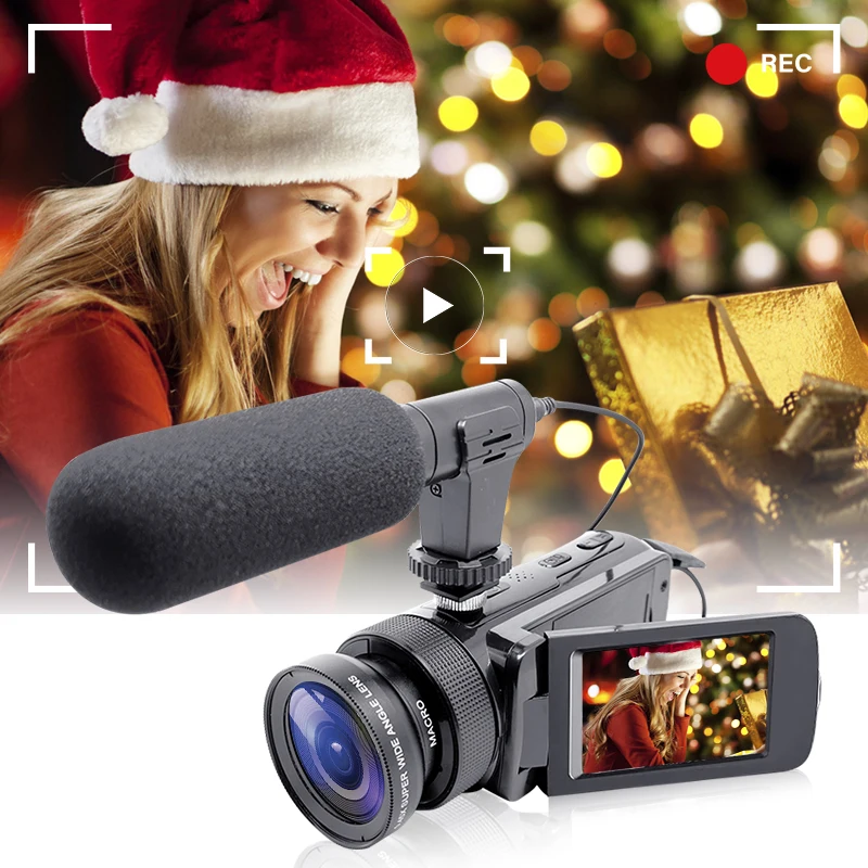 

Camcorder With Microphone High-Quality Audio Recording DV Recorder Digital zoom Video Camera Machine For Recording vlogs