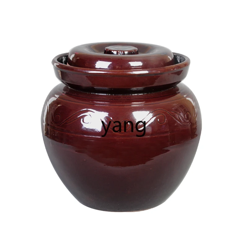 CX Pickled Eggs Earthen Jar Household Ceramic Pickled Vegetables Pickles Pickled Cabbage Jar Thickened with Cover