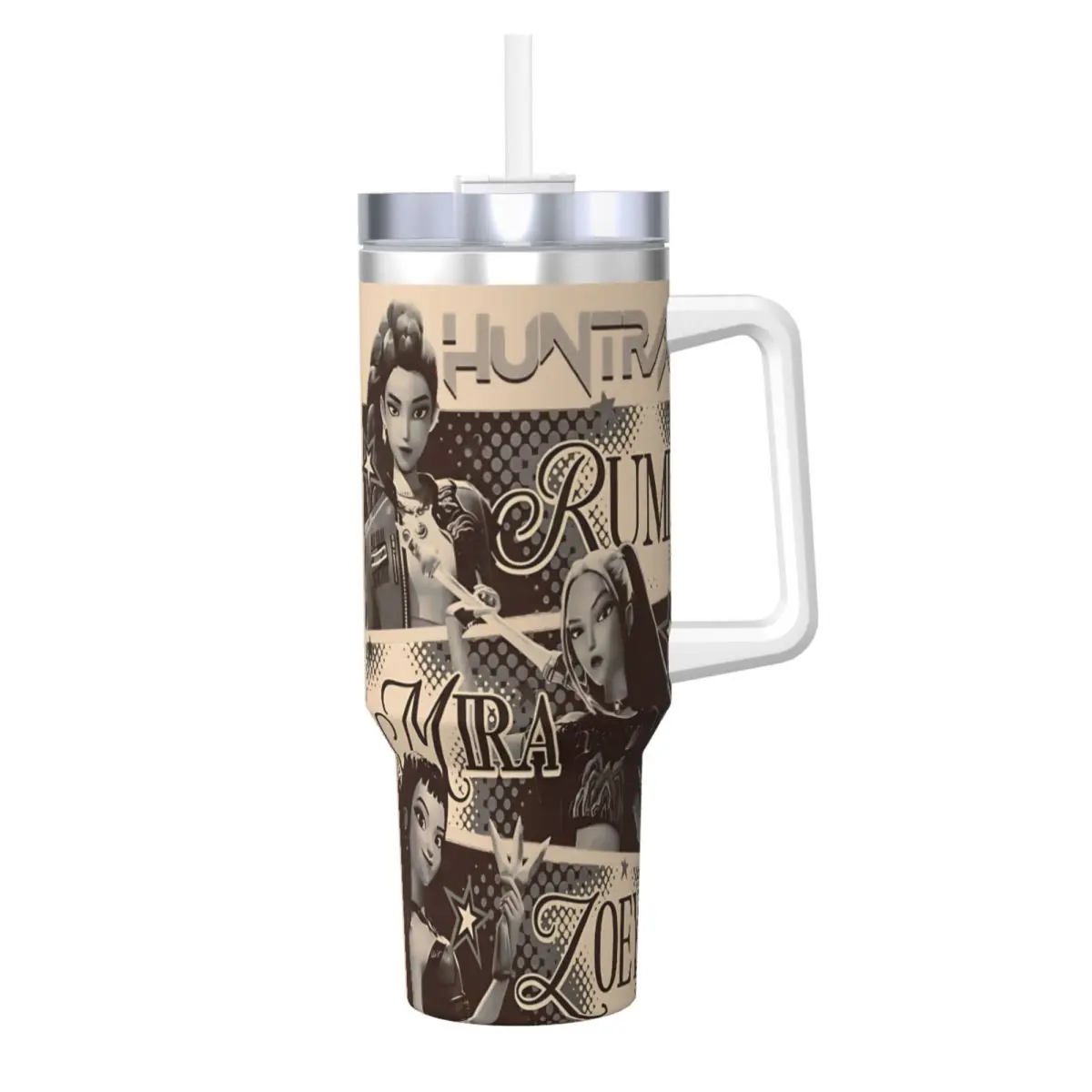 

Stainless Steel Tumbler Huntrix Girl Mira Rumi Joey Anime Vintage Thermal Cups Heat Preservation Cold Drink Car Mug Water Bottle
