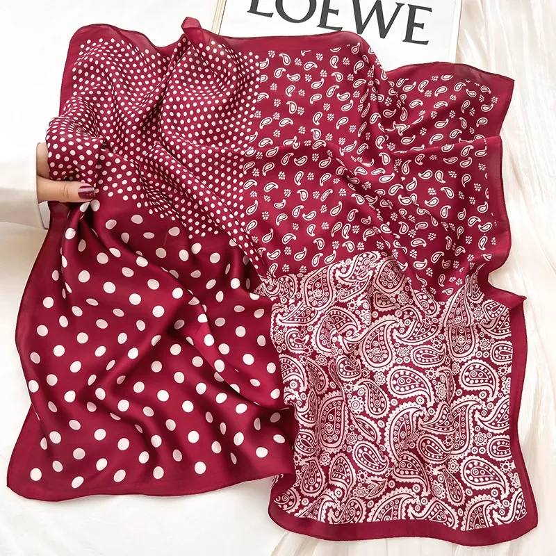New Silk Scarf Neckerchief Women's Silk Square Scarf Purse Luxury Scarf for Women Designer Silk Headscarf SJ01 image 4