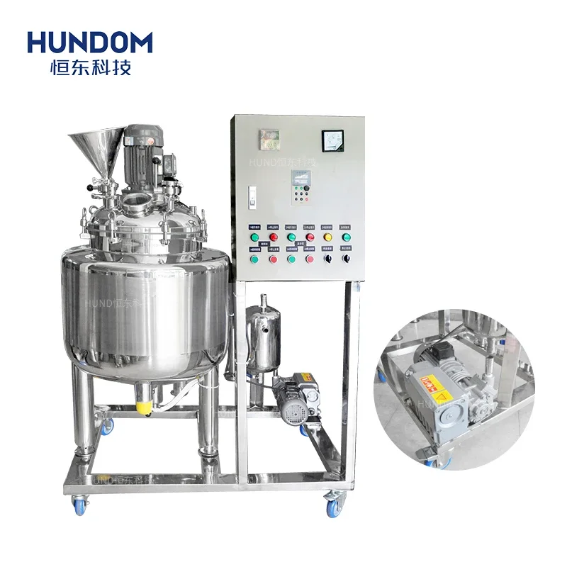 Ss304/316L mixing tank vacuum liquid emulsify homogenizer tank with electric heating  body lotion face cream making machine