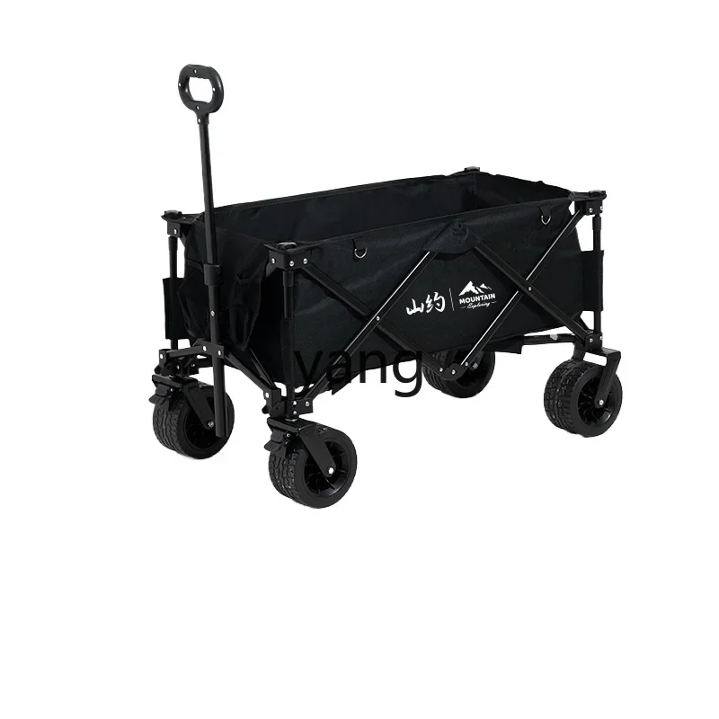 

Lmm foldable outdoor push picnic cart camp trailer trolley small trolley table