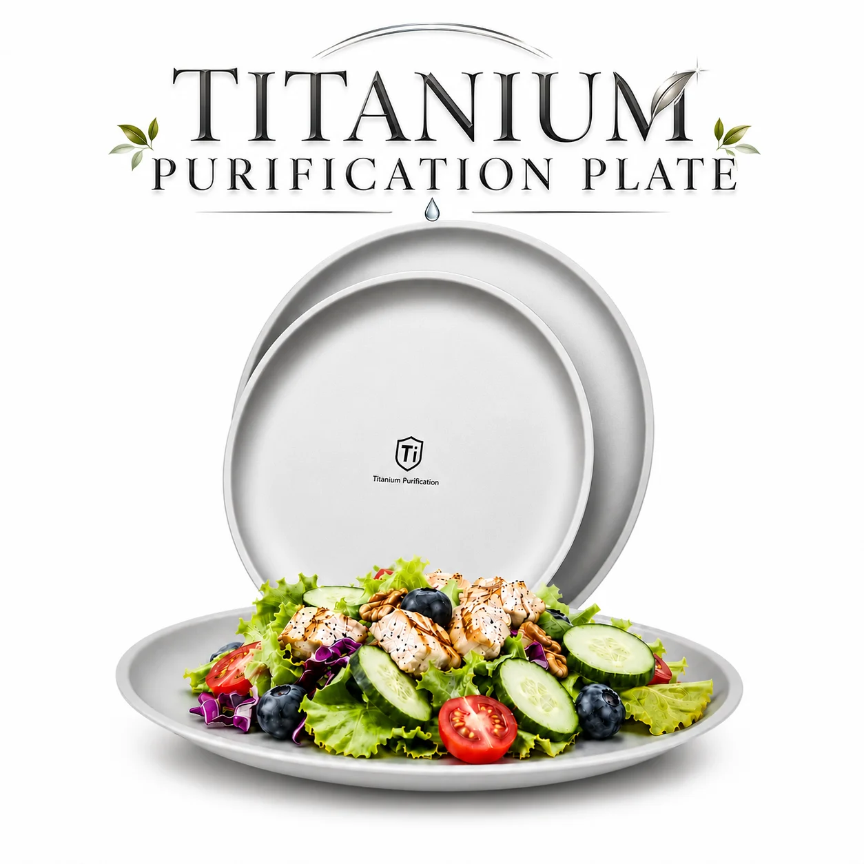 Uwhise Titanium Purification Plate Set Stainless Steel Dinner Plates Set Camping Tableware Lightweight Outdoor Picnic Tableware