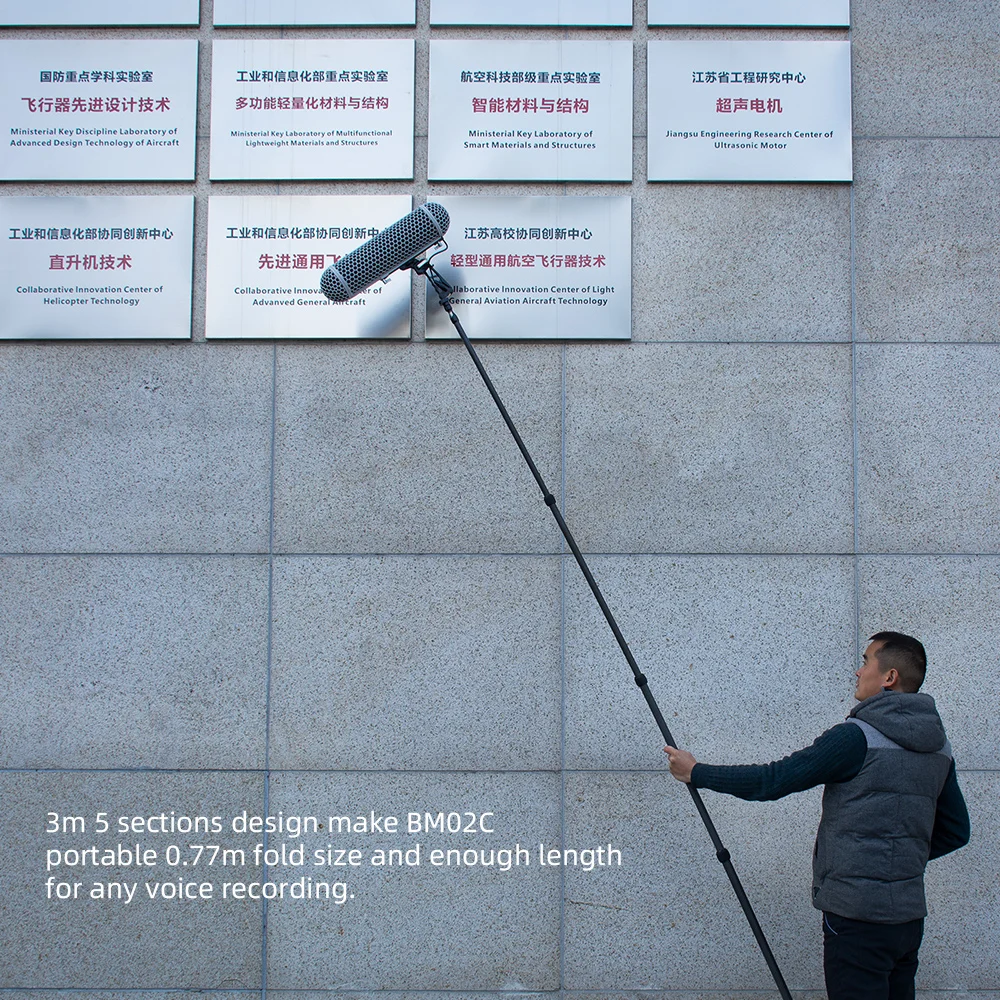 DIGITALFOTO BM02C 3m خمسة القسم الكربون الألياف ميكروفون Boompole
