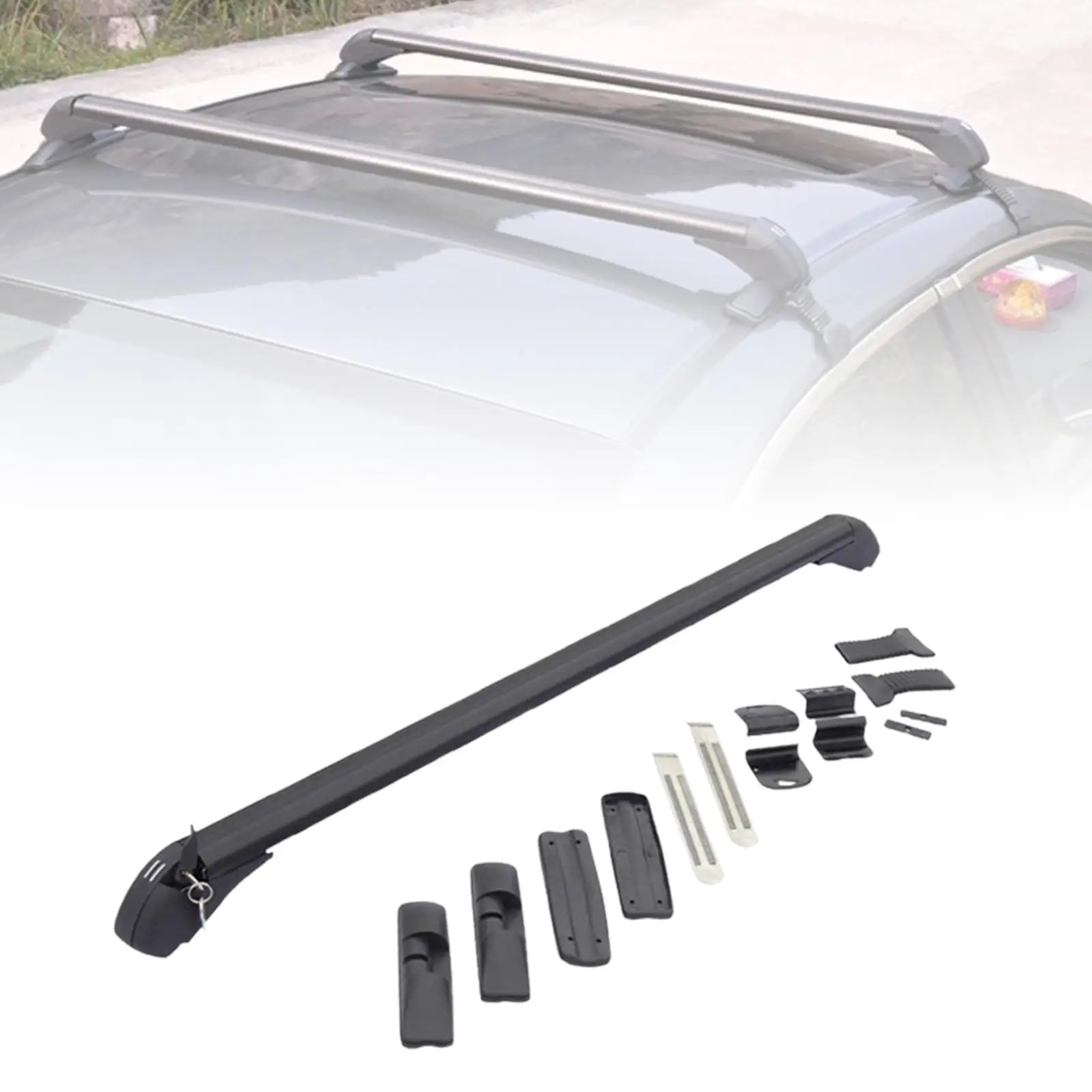 2x Car Roof Rack Cross Bars Easily Install Sturdy for Sedans, Cars Generic