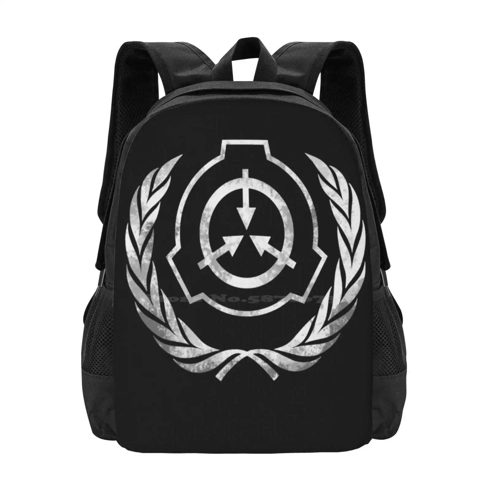 Scp Foundation Pattern Design Laptop Travel School Bags Scp Symbol Emblem Logo Vector Graphic Containment Breach Horror Stories