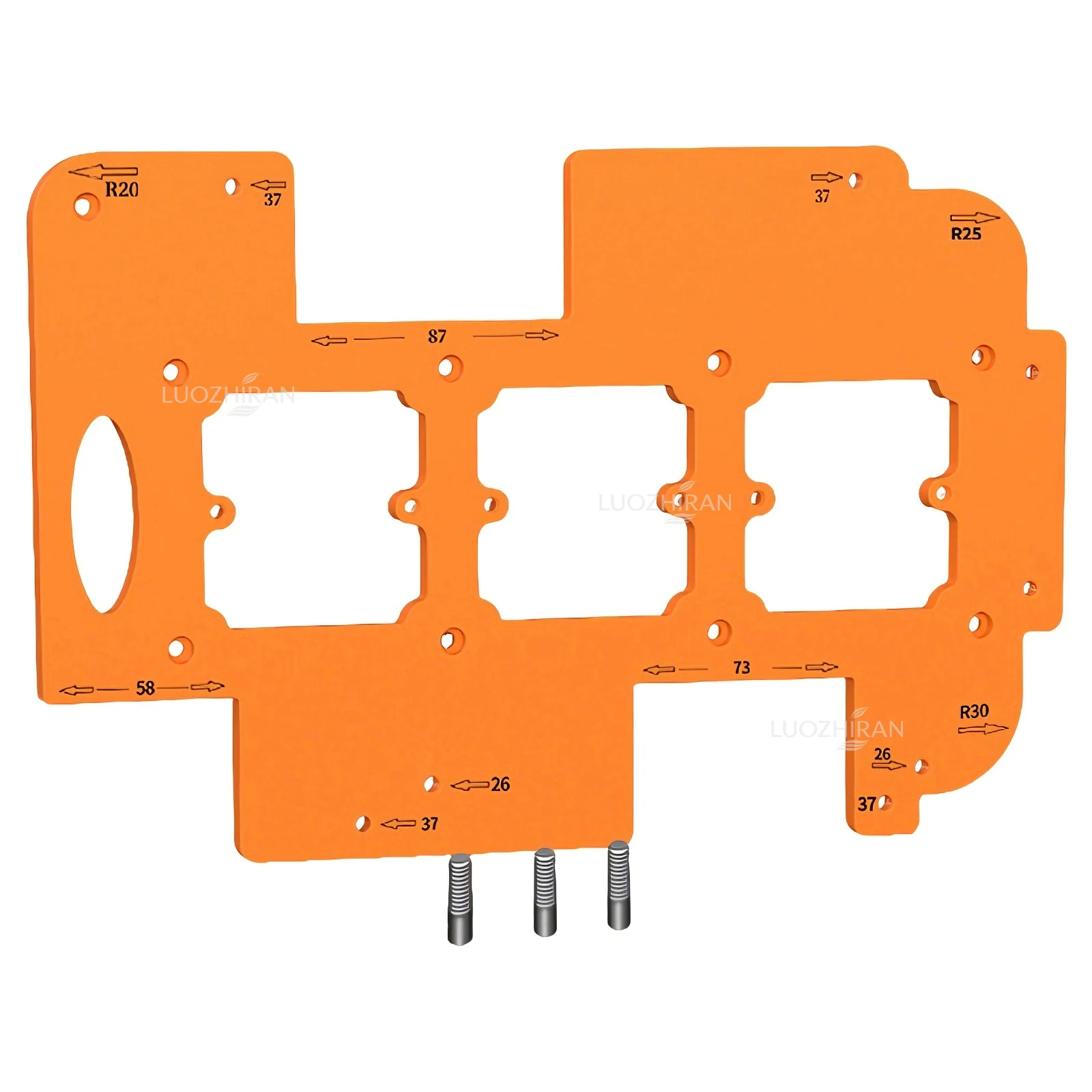 Multifunctional Woodworking Routing Template Jig Cabinet Handle Slot 86 Switch Socket Box 70*70mm Opening Guide Plate Tool
