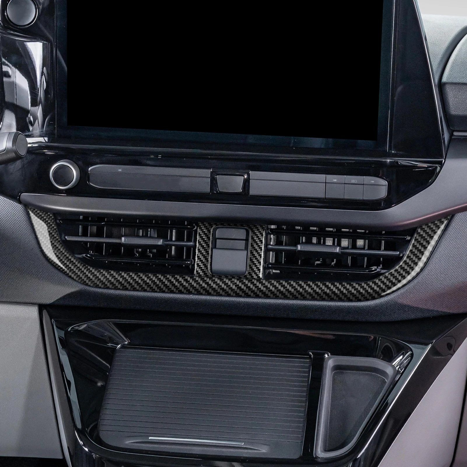 For Ford Transit Custom V700 2023-2026 Carbon Fiber Central Control Air Outlet Vent Panel Cover Trim Set Car Accessories Sticker