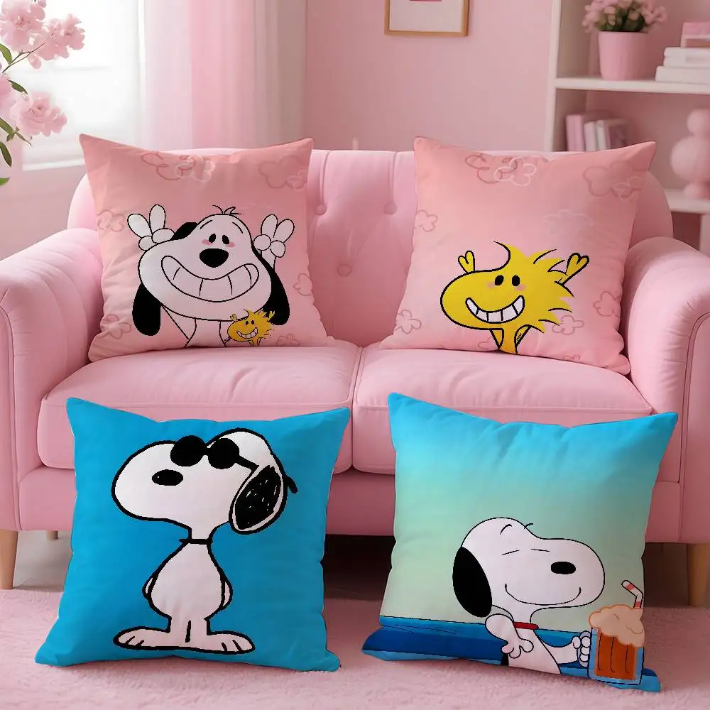 

MINISO S-Snoopy Pillow Case Skin-Friendly And Comfortable Fabric Pillowcase Lnvisible Lilky Zipper