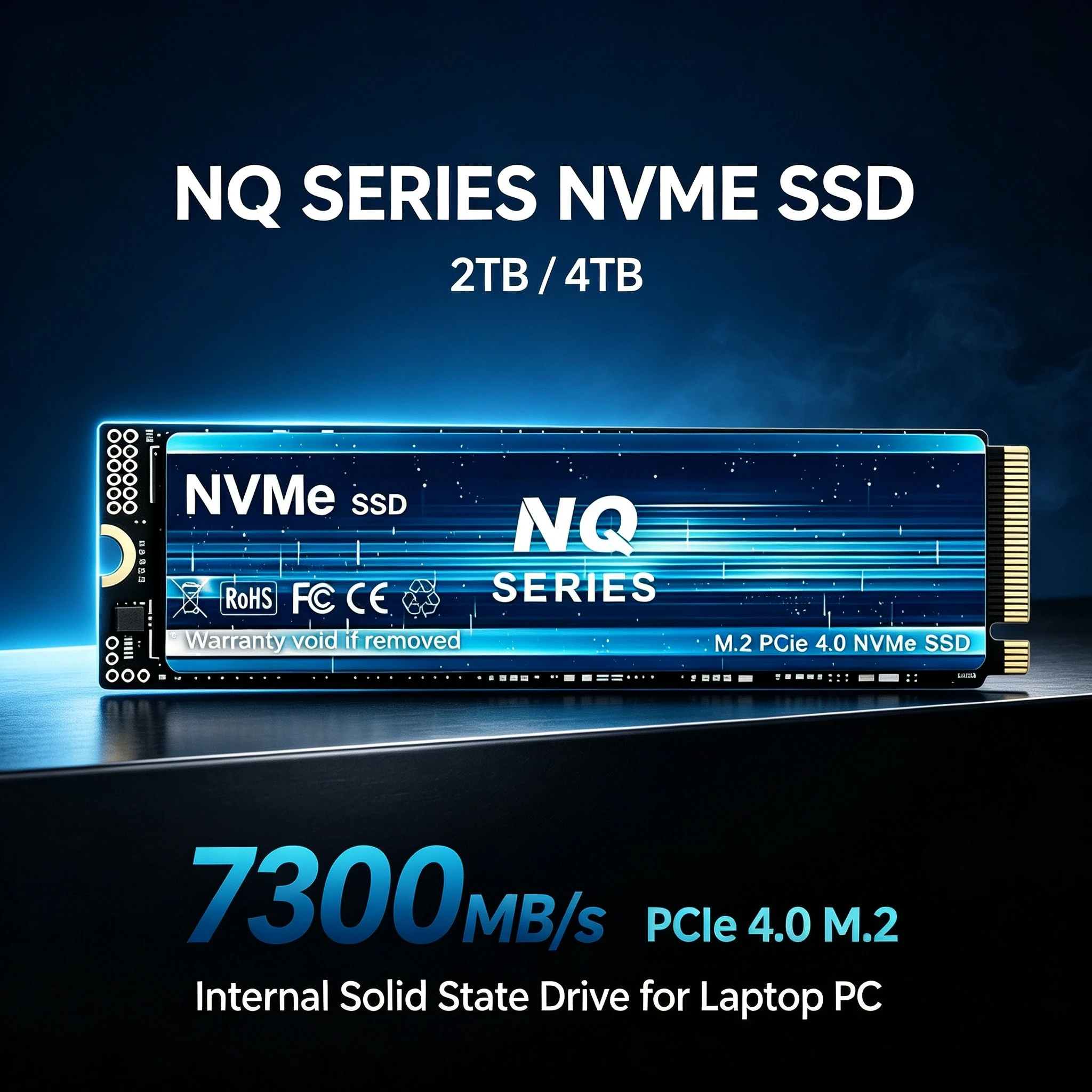 NQ 2TB 4TB SSD M.2 NVMe Internal Solid State Drive High Speed 7300MB/s PCIe 4.0 Gaming Drive Works for  Laptop PC Hard Disk