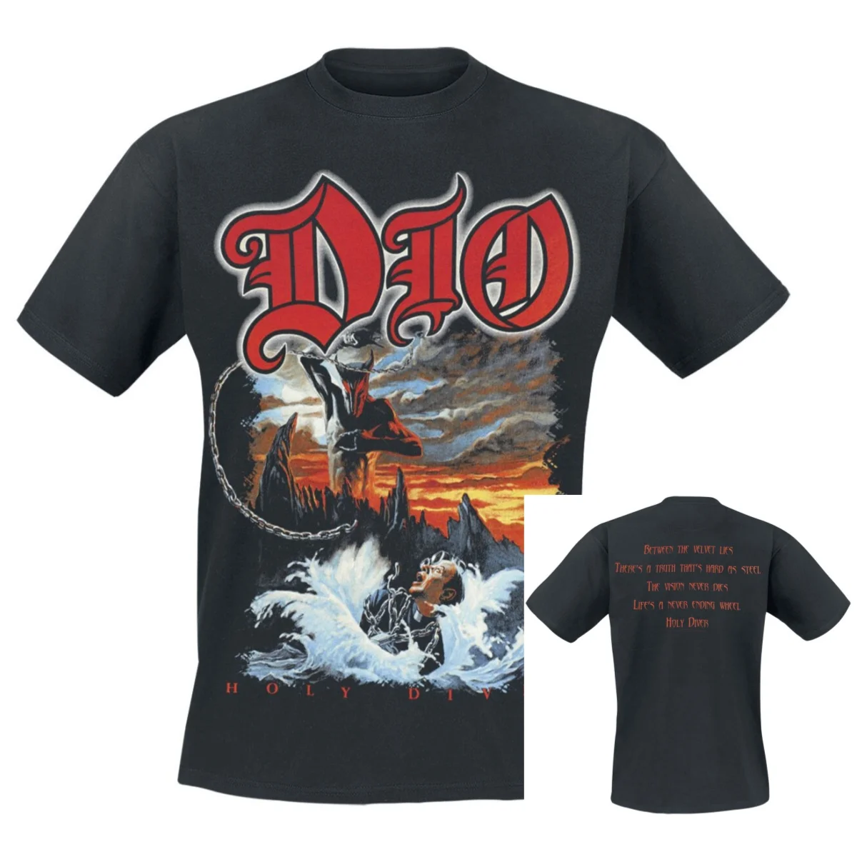Camiseta de la banda Holy Diver Dio, de algodón, con estampado gráfico, para hombre y mujer, ropa de calle de verano.