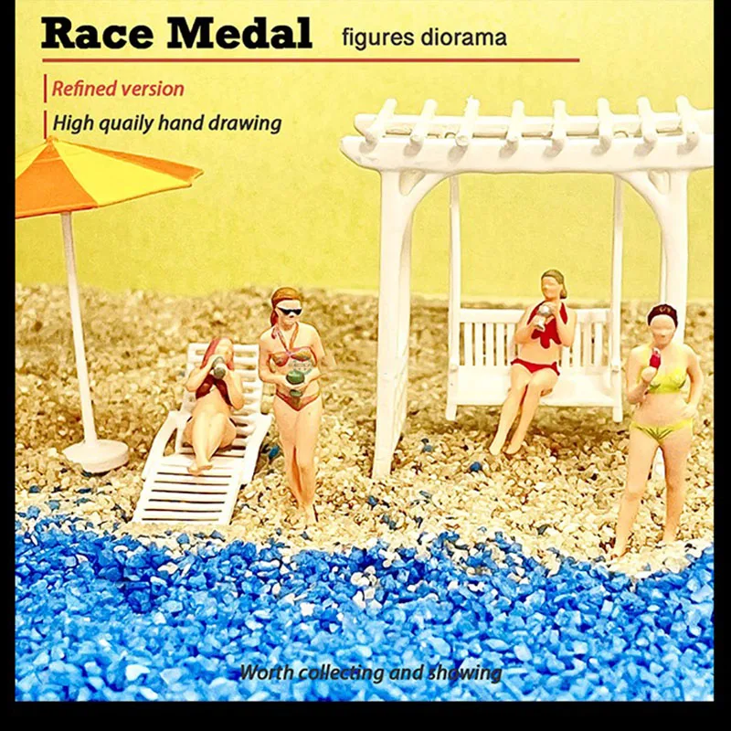 

RM 1/64 Мини-Маленькие люди Открытый пляжный отдых Красота Летняя пляжная вечеринка Статическая модель