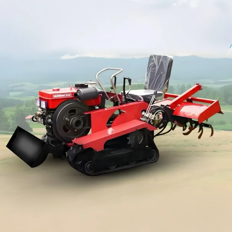 Rotary New Type Chain-tracked Tiller, 25 Horsepower Diesel Tracked Mini Tiller, Can Be Equipped with Excavator Arm.