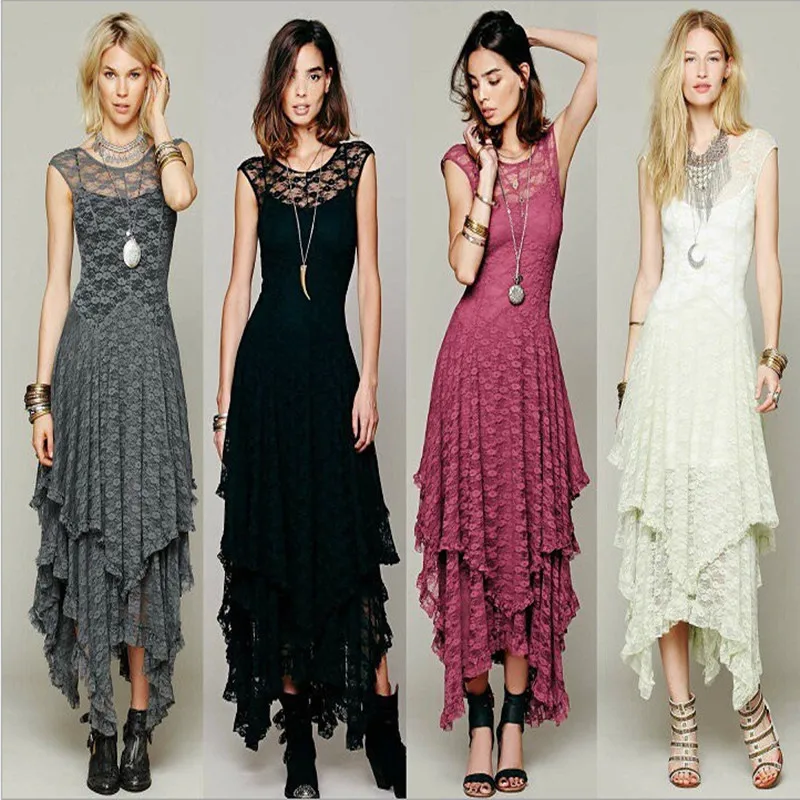 

Irregular High and Low Lace Dresses, Popular European and American Fashion Trends, Sexy Dresses