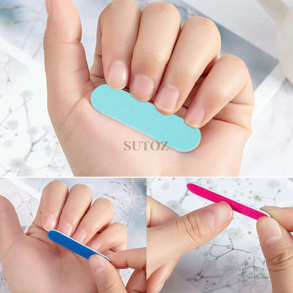 50/100pcs Double-sided Mini Nail Files Bulk Removing Gel Polish Professionel Nail Buffer Manicure Sanding Polishing Tools NTCX