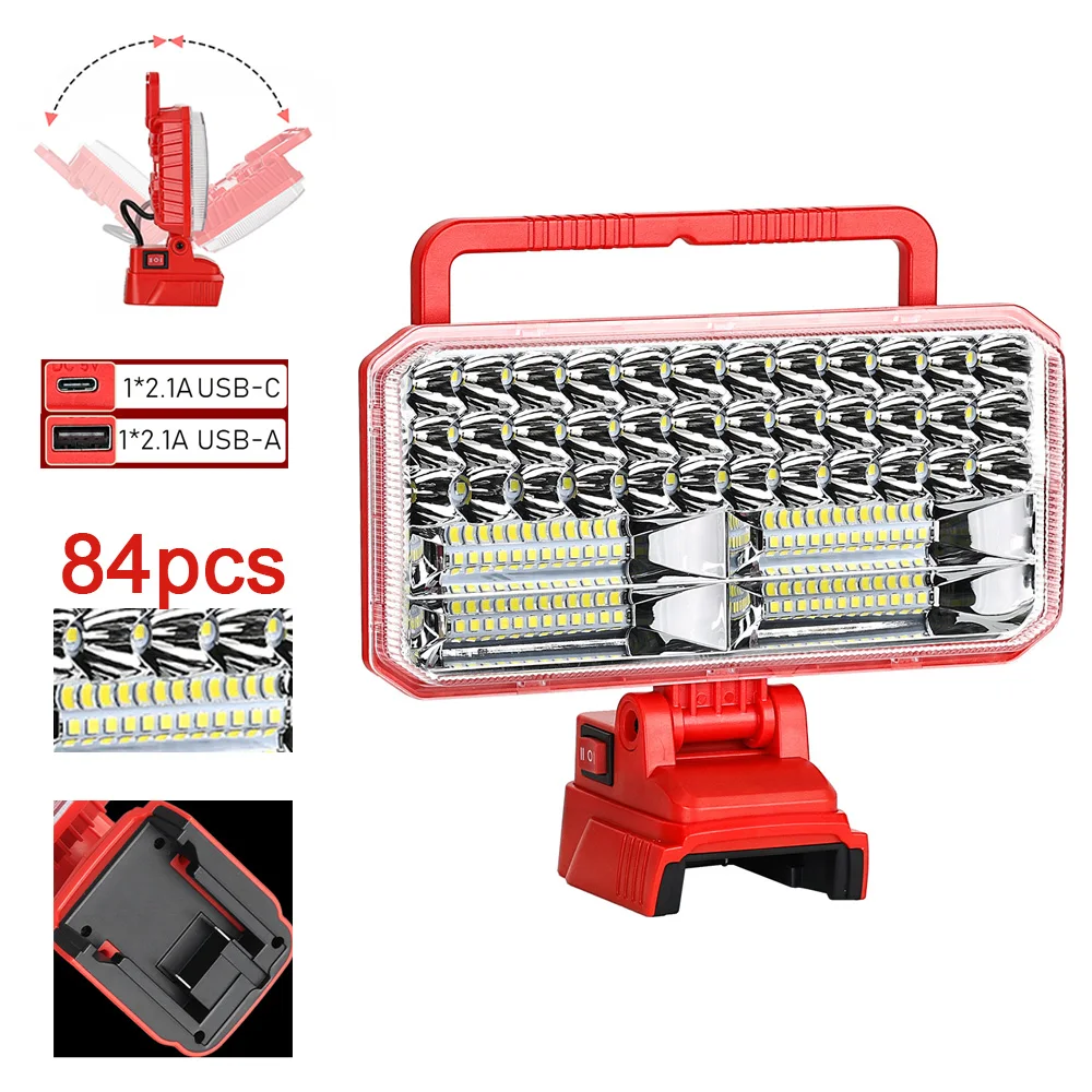 

LED Work Light Compatible With Milwaukee 18V Battery(Tool Only), 4200Lumens Cordless Floodlight for Camping, Emergency, Jobsite