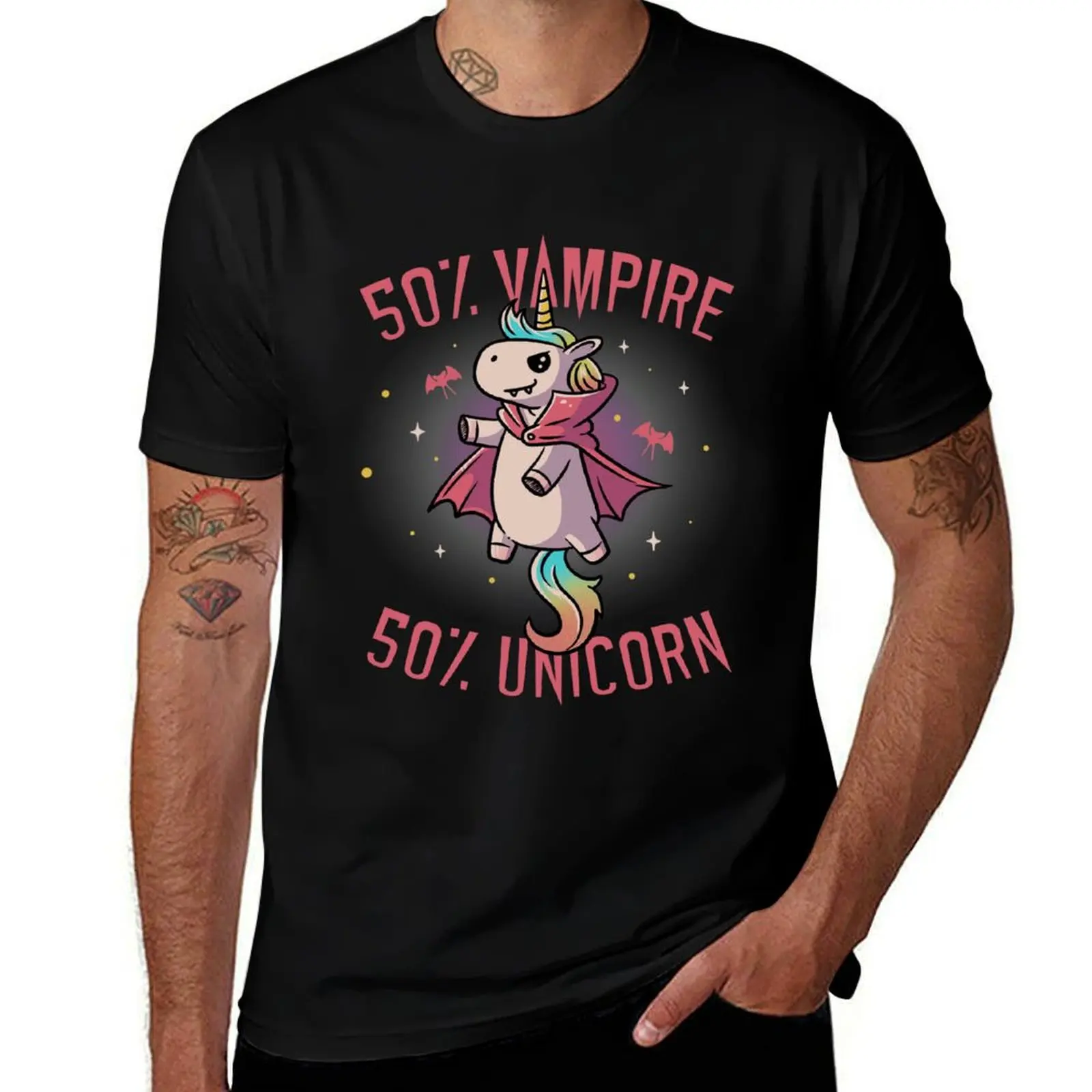 

Vampire Unicorn Funny Cute Spooky T-Shirt man t shirts graphic t shirt custom print anime t shirts oversize T-Shirt