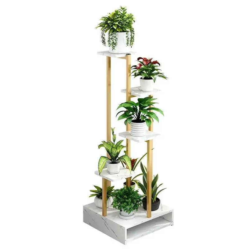 Light luxury flower shelf balcony shelf interior decoration living room shelf floor type multi-layer flower shelf garden stand
