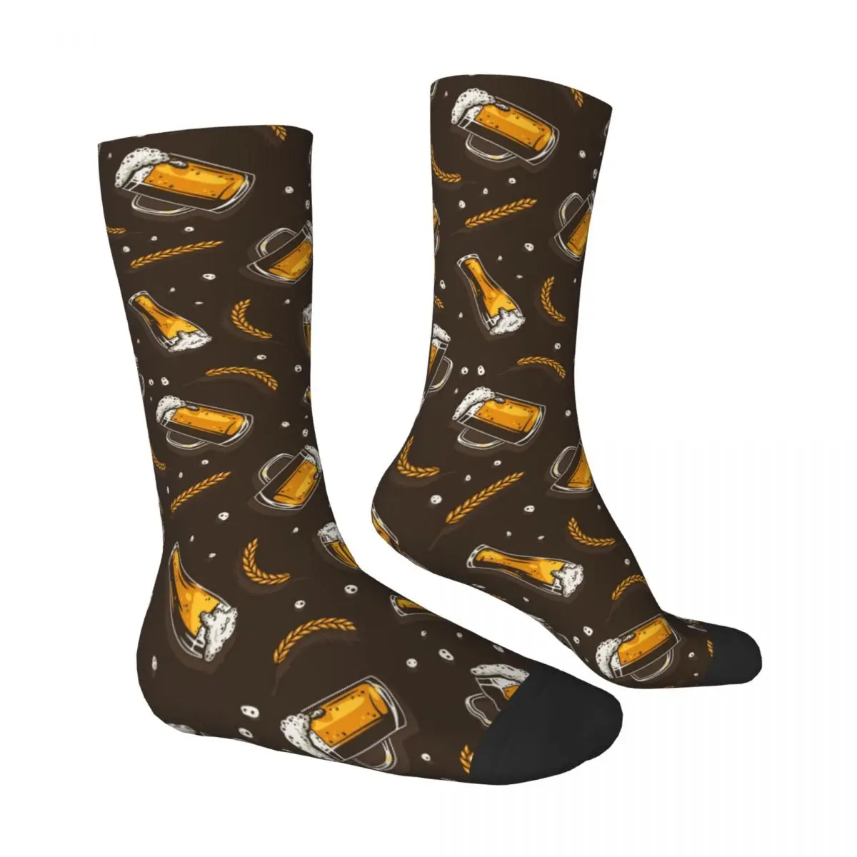 Lustige Herren socken Bierkrug Gerste Retro Harajuku Bier Hip Hop Neuheit Muster Crew verrückte Socke Geschenk gedruckt