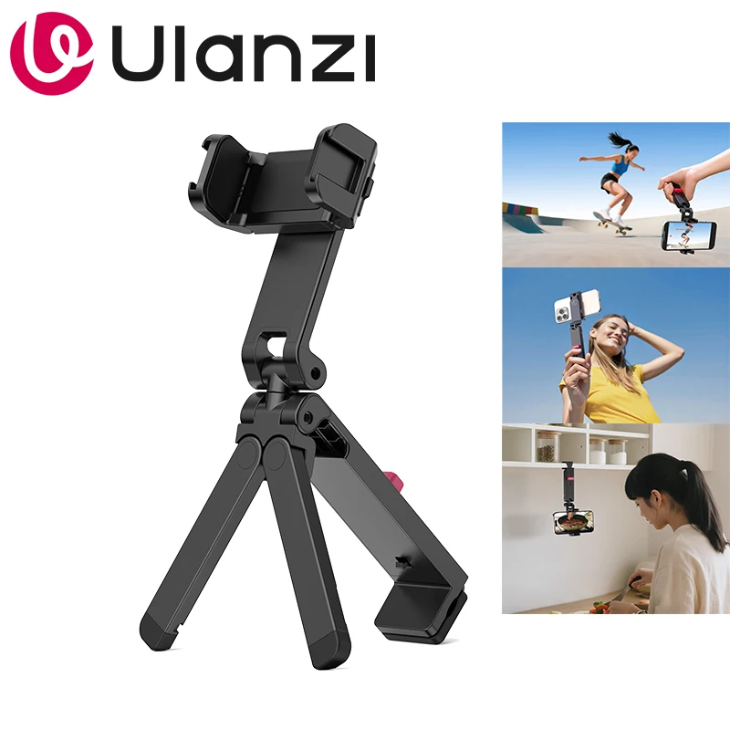 Ulanzi MA89 حامل هاتف جبل المشبك Selfie عصا ترايبود مع الحذاء البارد توسيع هيئة التصنيع العسكري الفيديو الضوئي للهواتف الذكية السفر مدونة فيديو #1