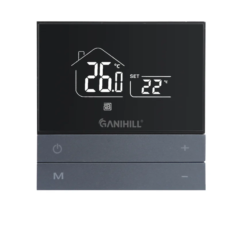 Air Conditioning Floor Heating Intelligent Three-in-One Fresh Air Digital Display Thermostat Touch Screen Metal Button Version