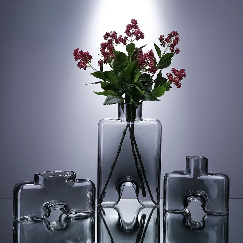 

Creative glass hydroponic dried flower vase flower device personalized soft decoration jewelry vase