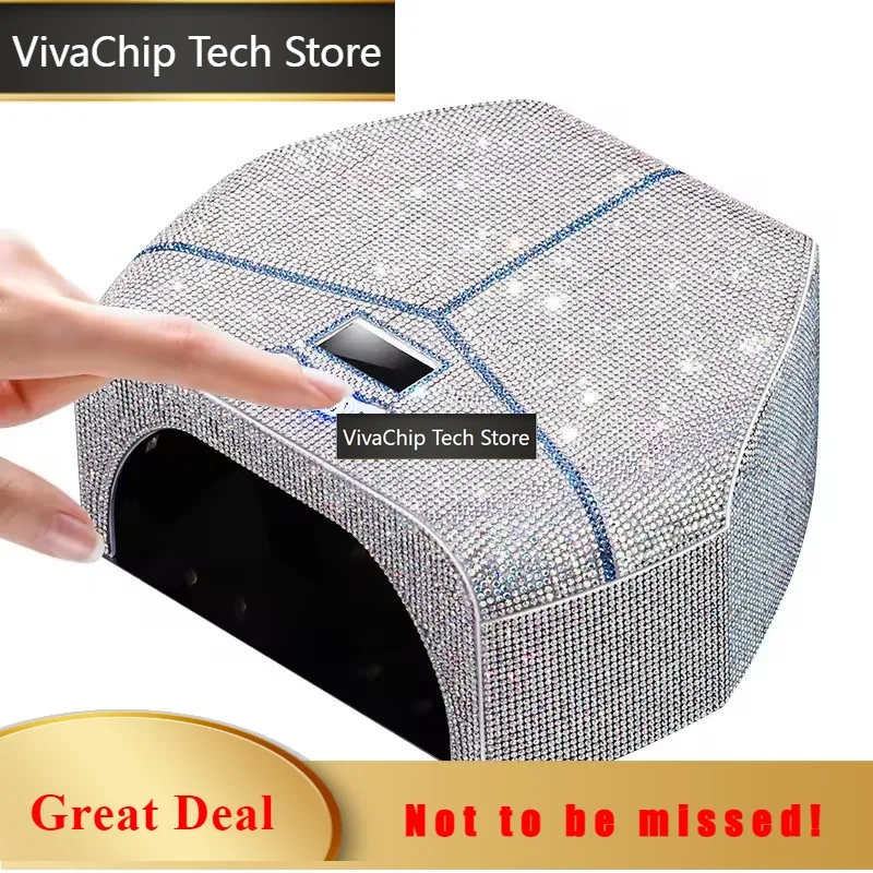 VivaCT180W UV LED Nail Lamp - Inductive Fast - Acting Nail Dryer. 48 High - Quality Beads, Digital Display, Removable Base, 4 Ti