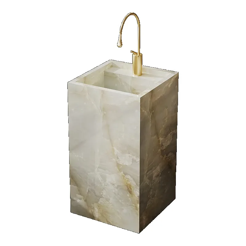 

Integrated rock slab column Floor-to-ceiling washbasin Bathroom washbasin Outdoor courtyard washbasin