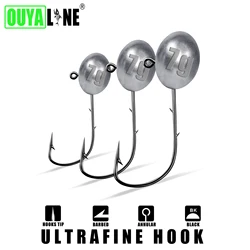 Jig Head Hook 1X Rockfish Ajing Fishing Hooks For Soft Worm Lure Bass Fish Pesca Goods 0.8-7g 5pcs/Bag Pike Trout Accessories