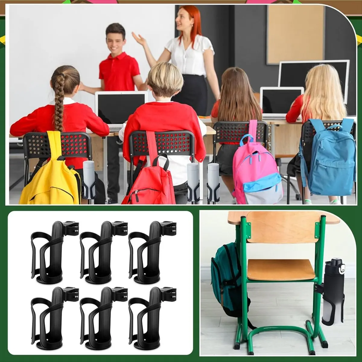 【~-nuovo-a60i】12-pezzi-portabottiglie-per-scrivania-in-classe-portabicchieri-regalo-per-il-ritorno-a-scuola-360-°-porta-bottiglie-d'acqua-rotante