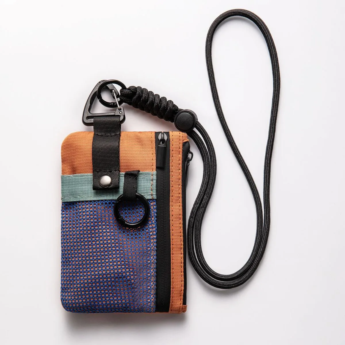 

Small Minimalist Wallet for Women and Men Zipper Coin Pouch with ID Window and Keychain Water Resistant Travel Lanyard Wallet