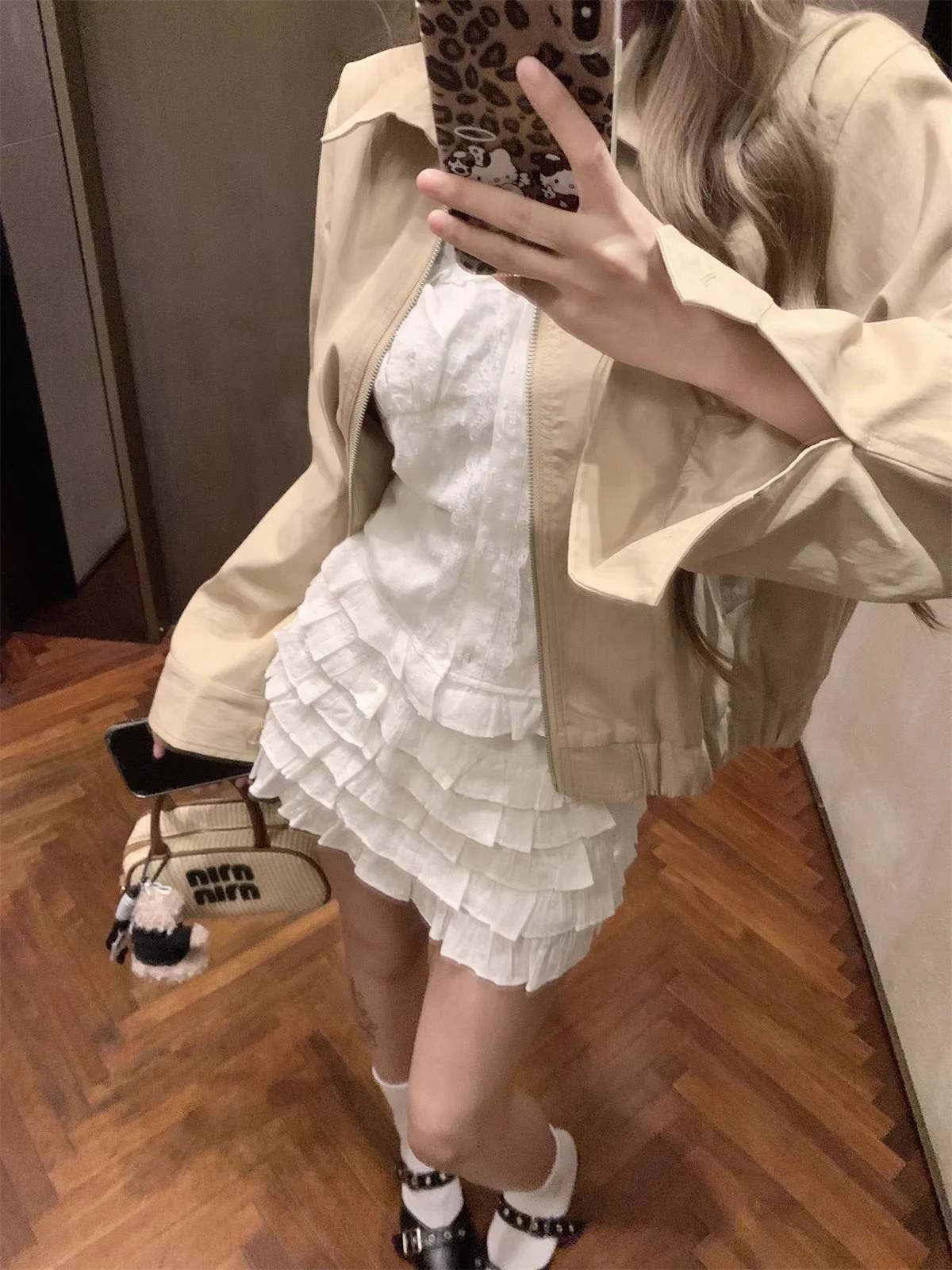 

Korean Sweet Sle Faion Set Women's Summer 2025 New Jaet Tube Top ort Skirt Tee-piece Set Commute Sle Long Sve