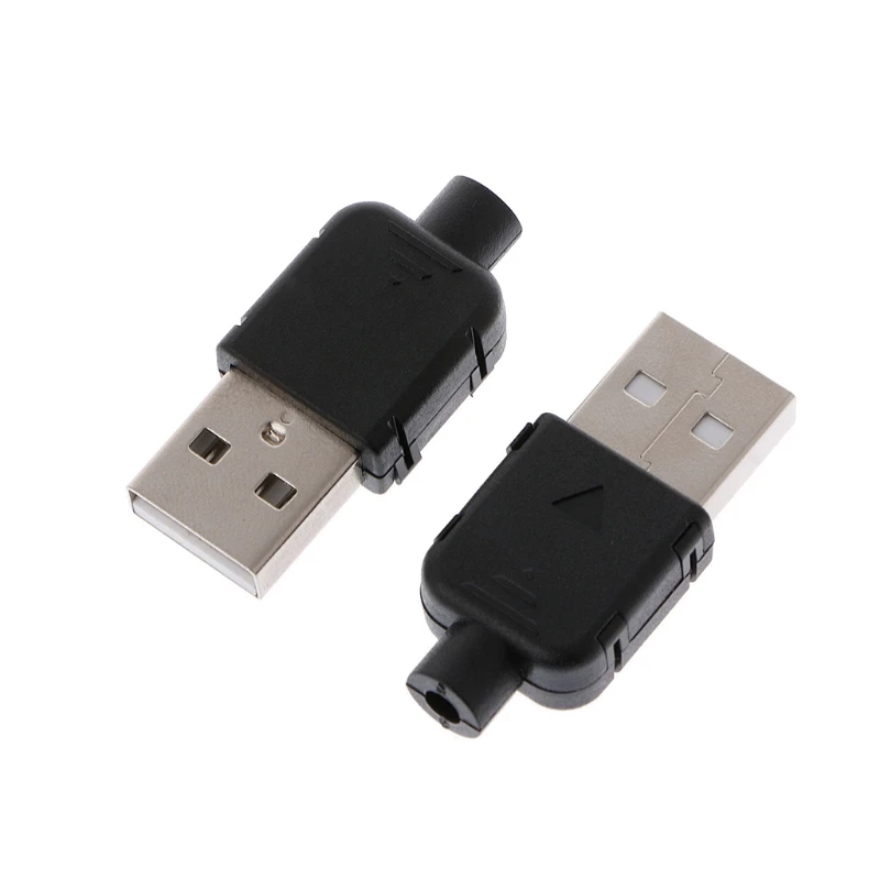 090F 10Sets Type A USB 4 Pin Male Socket Connector إنهاء البلاستيك لـ S