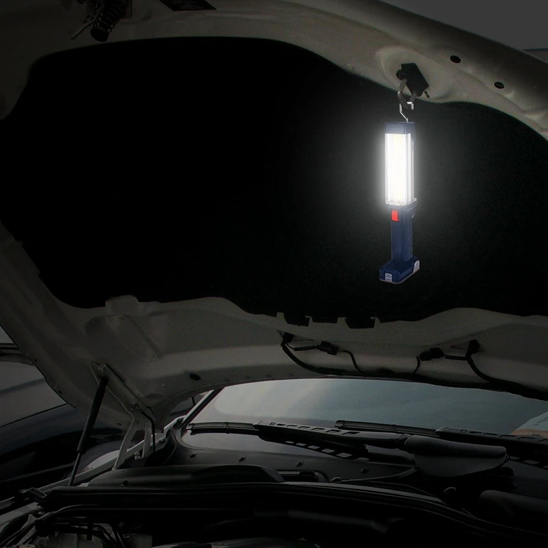 COB Work Light Torch USB Rechargeable LED Work Light Magnetic COB Lanterna Hanging Hook Lamp For Car Repair, Camping