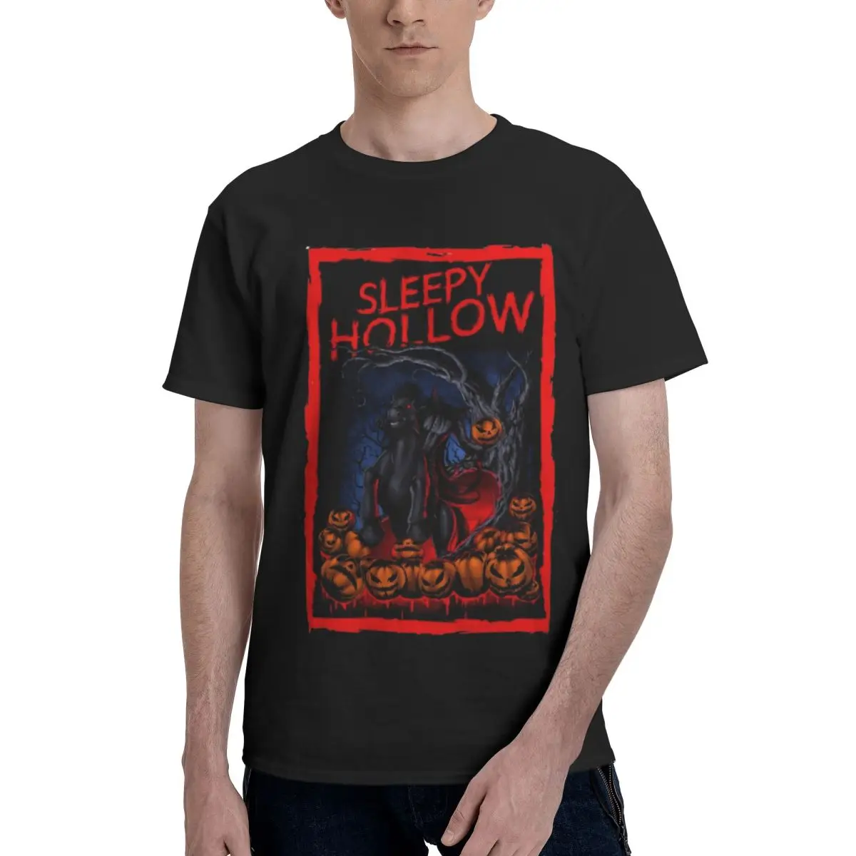 

Classic Cotton Crew Neck T-Shirt Sleepy Hollow Breathable and Lightweight Tee for Summer, Sports, and Outdoor Activities