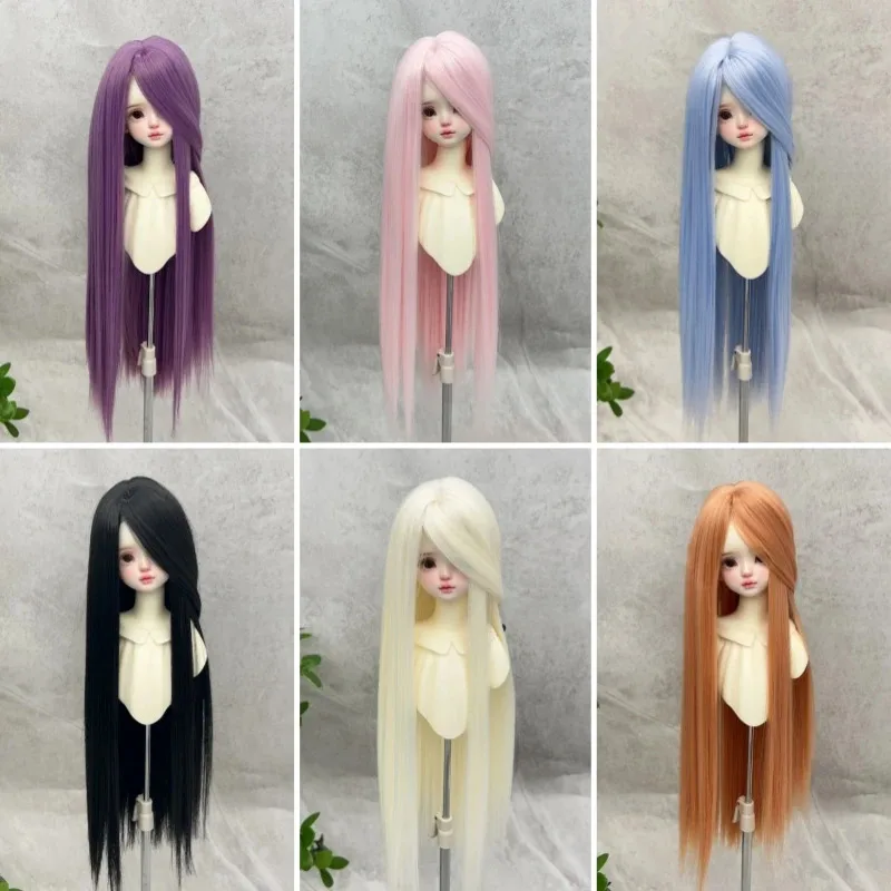 

New 1/3 1/4 1/6 BJD Doll Wig for 60/45/30cm Doll Centre-parted Long Straight Hair Soft Silk High Temperature Girl DIY Dress Up