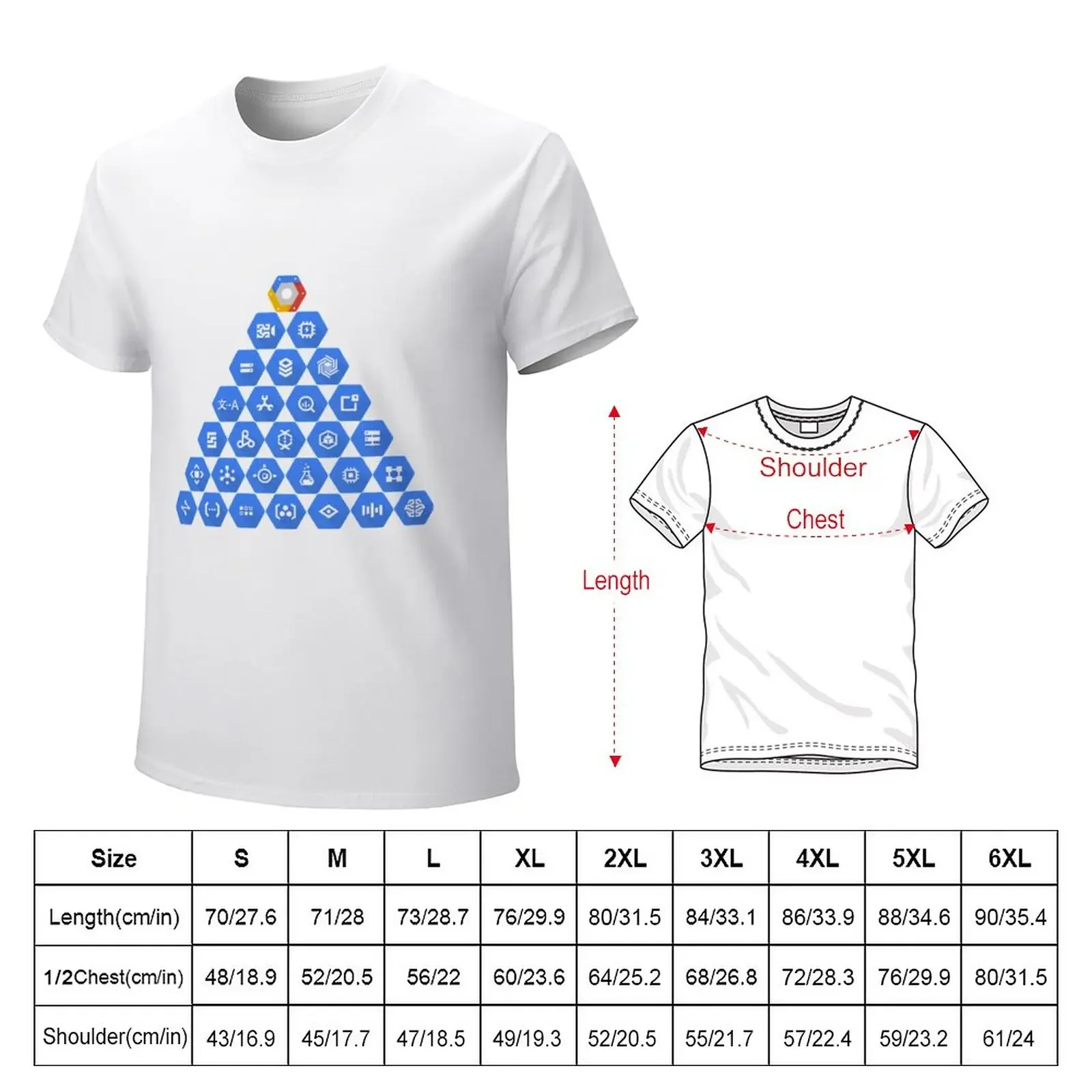 Google Cloud Platform Elements Pyramid T-Shirt tops oversized t shirts for men graphic