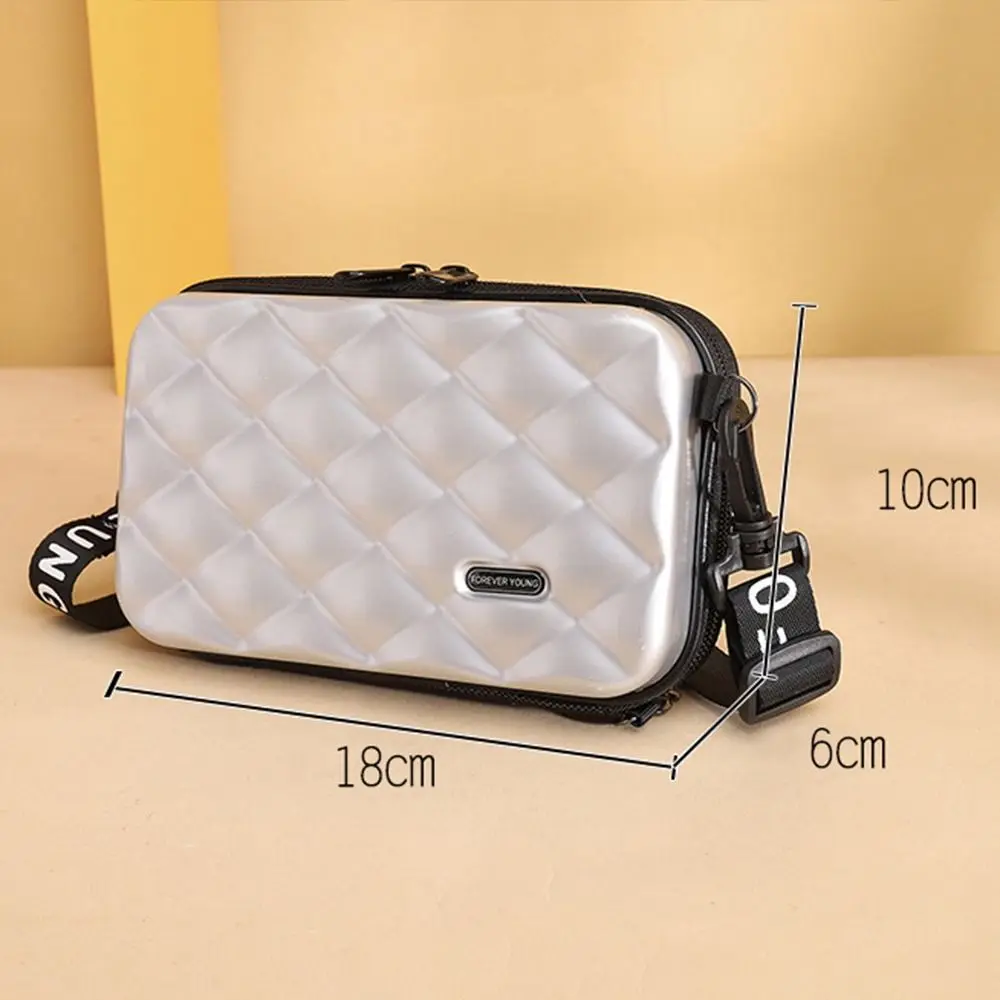 Hard Shell Cosmetic Case Shoulder Bag with Strap Makeup Storage Bag ABS PC Casual Carrying Hard Bag Women Girls Mini Suitcase