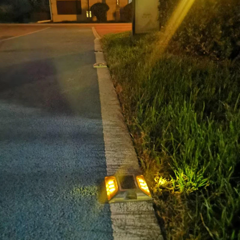 Waterproof Aluminum LED Solar Powered Road Stud Light 5 Color Reflective Ground Deck Dock Warning Light