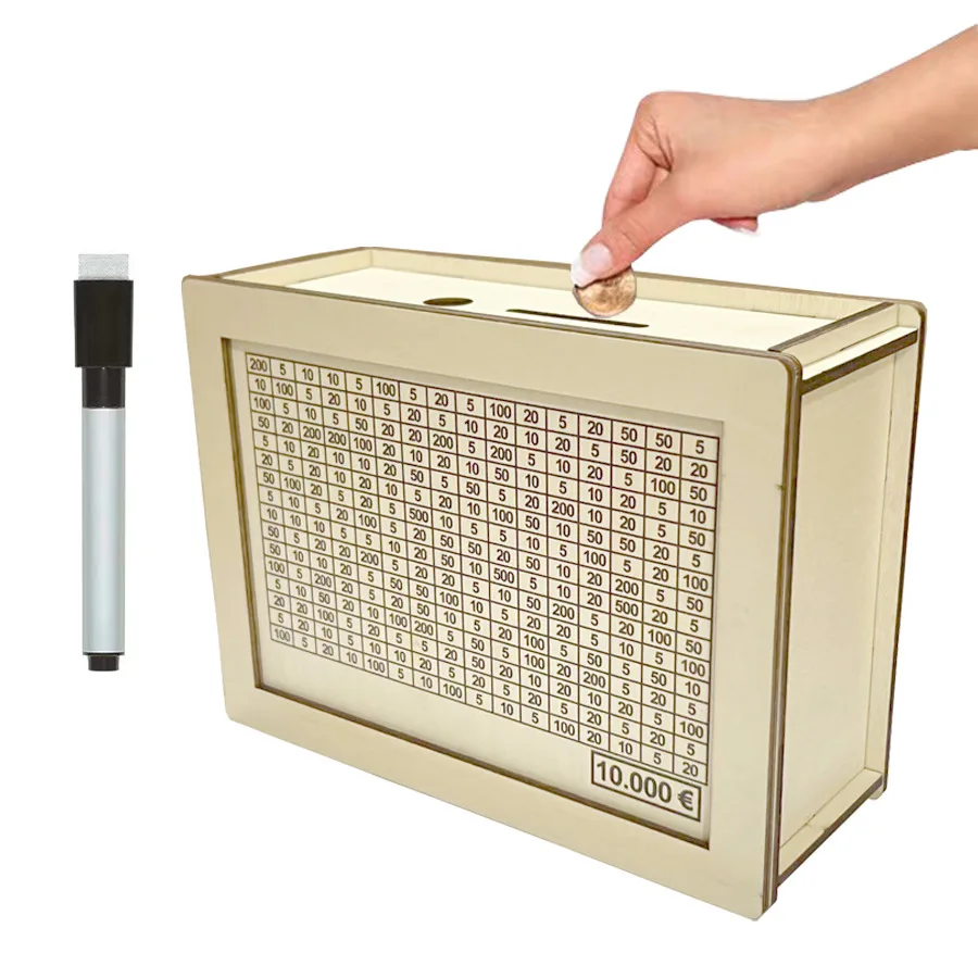 Hucha Hucha Hucha De Madera Hucha Reutilizable Con Portería De Ahorro Y Números Para Acondicionar Ayuda A La Habitación De Ahorro