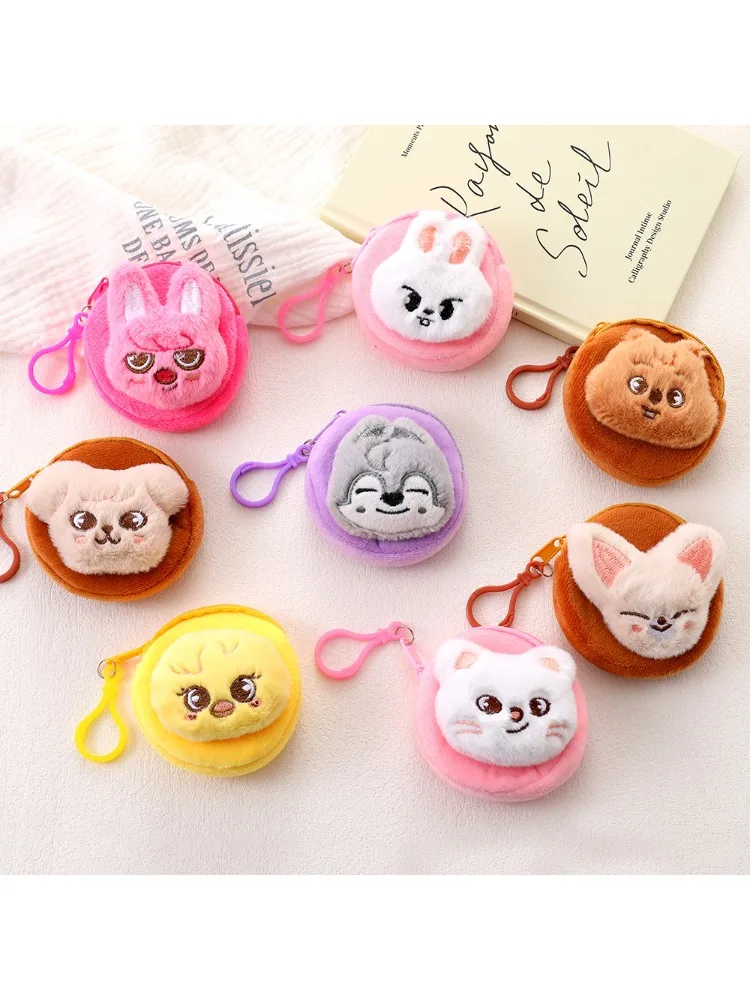 SKZOO Stray – écouteurs pour enfants, porte-monnaie, pièces de monnaie mignonnes de dessin animé, petit portefeuille, pendentif, clé, étui pour cartes de rangement
