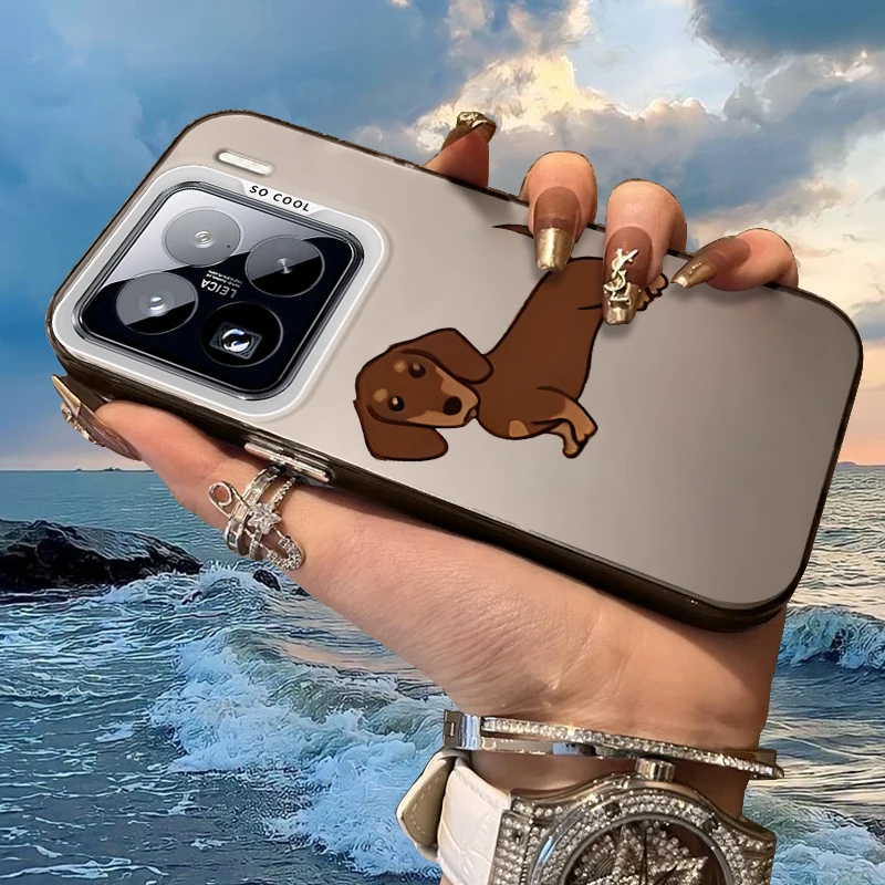 Чехол с рисунком таксы для Xiaomi Mi 15 15T 14 Ultra 14T 13T 12T 11 Lite POCO F6 F5 X8 X7 X6 X5 Pro Max, акриловый чехол