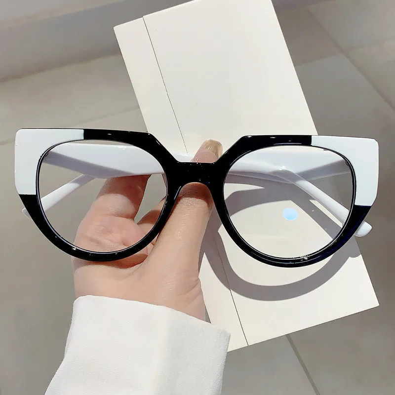 Trendy New Optical Eyewear Anti Blue Light Cat Eye Sexy Ladies Flat Glasses Spectacle Eyeglasses Frame Computer Eye Glasses